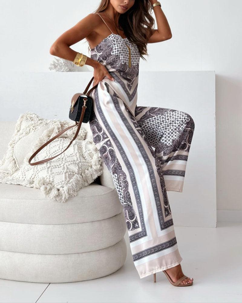 Helen | Set di due pezzi elegante con top a lacci e pantaloni pronti per le vacanze