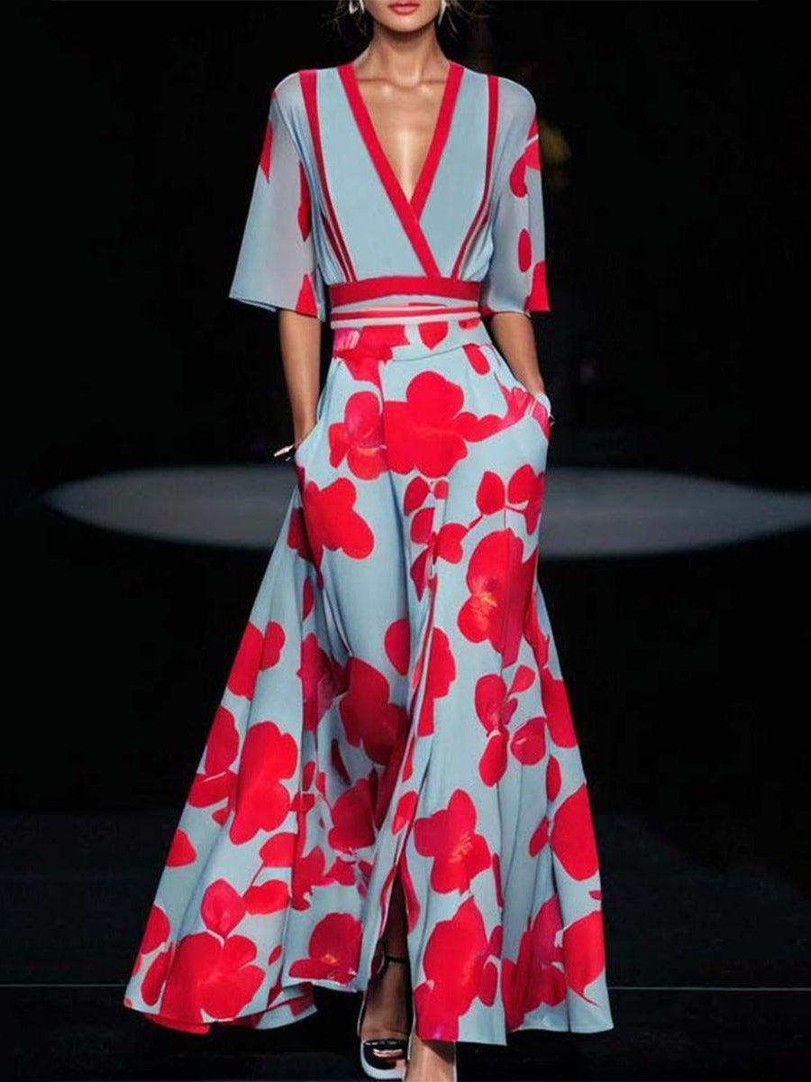 Lea | Completo Elegante Maxi Abito Midi Glamour Bordo Mare