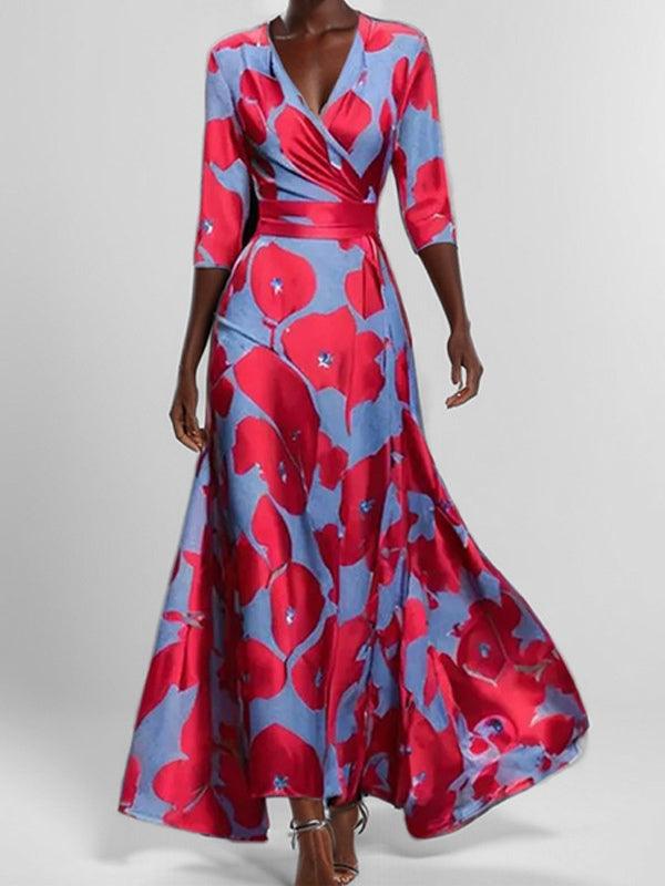 Lea | Completo Elegante Maxi Abito Midi Glamour Bordo Mare