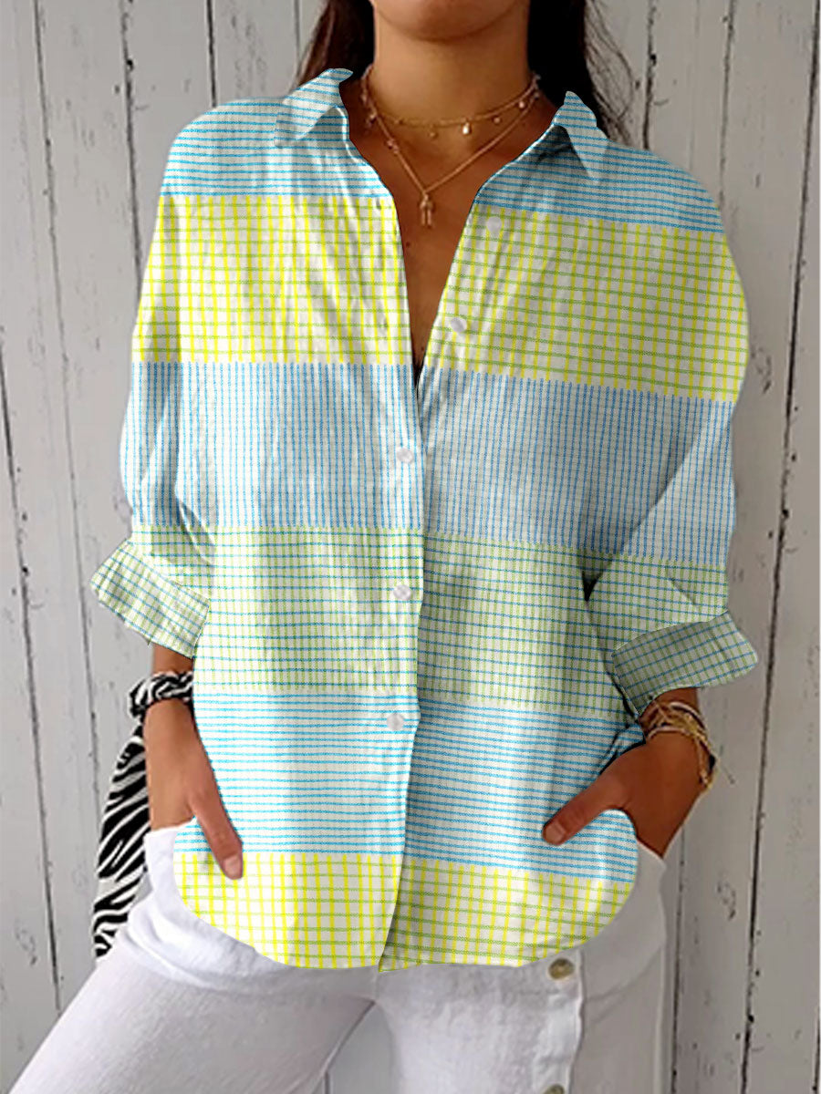 Stefania | Camicia a quadri pastello