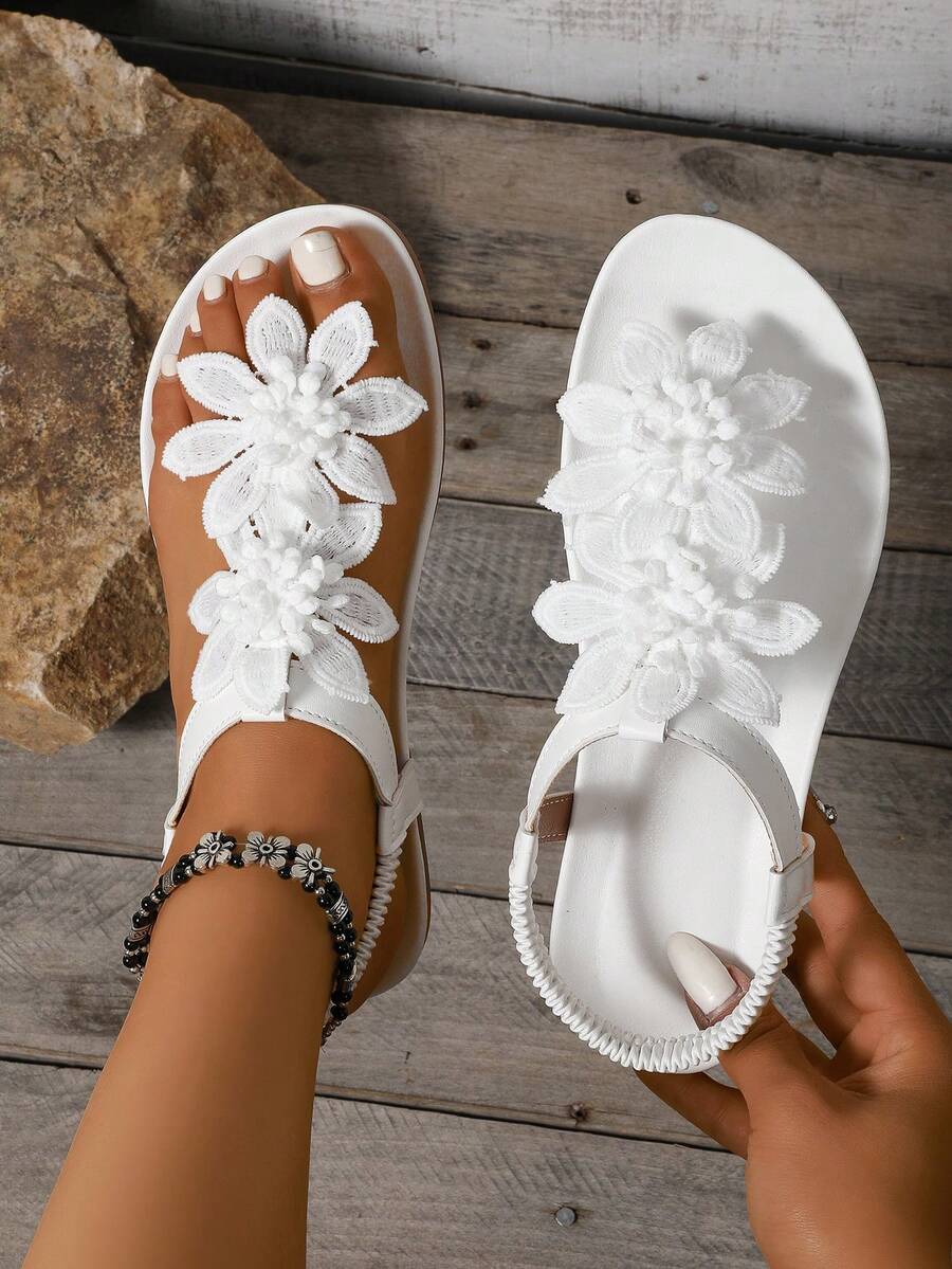Florea | Sandali Ortopedici con Fiori Applicati