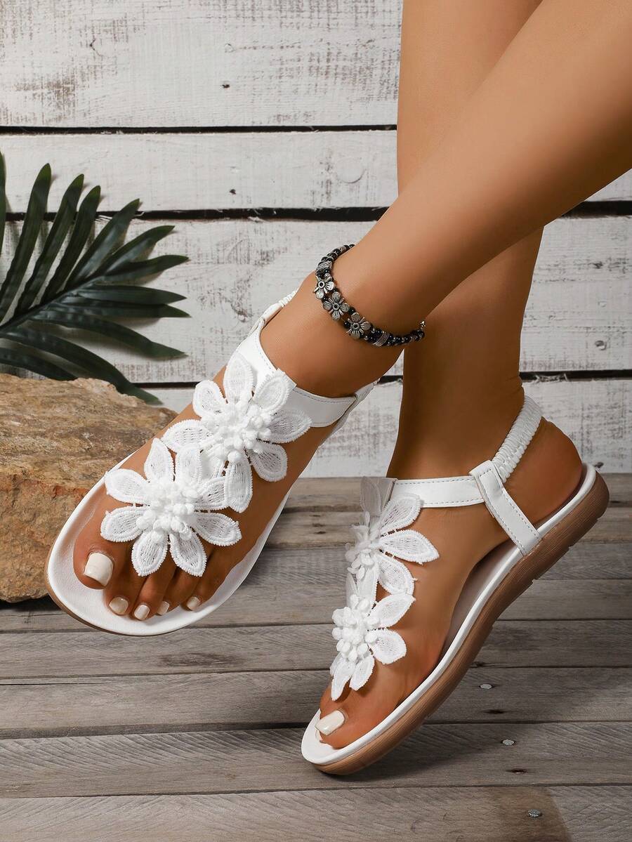 Florea | Sandali Ortopedici con Fiori Applicati