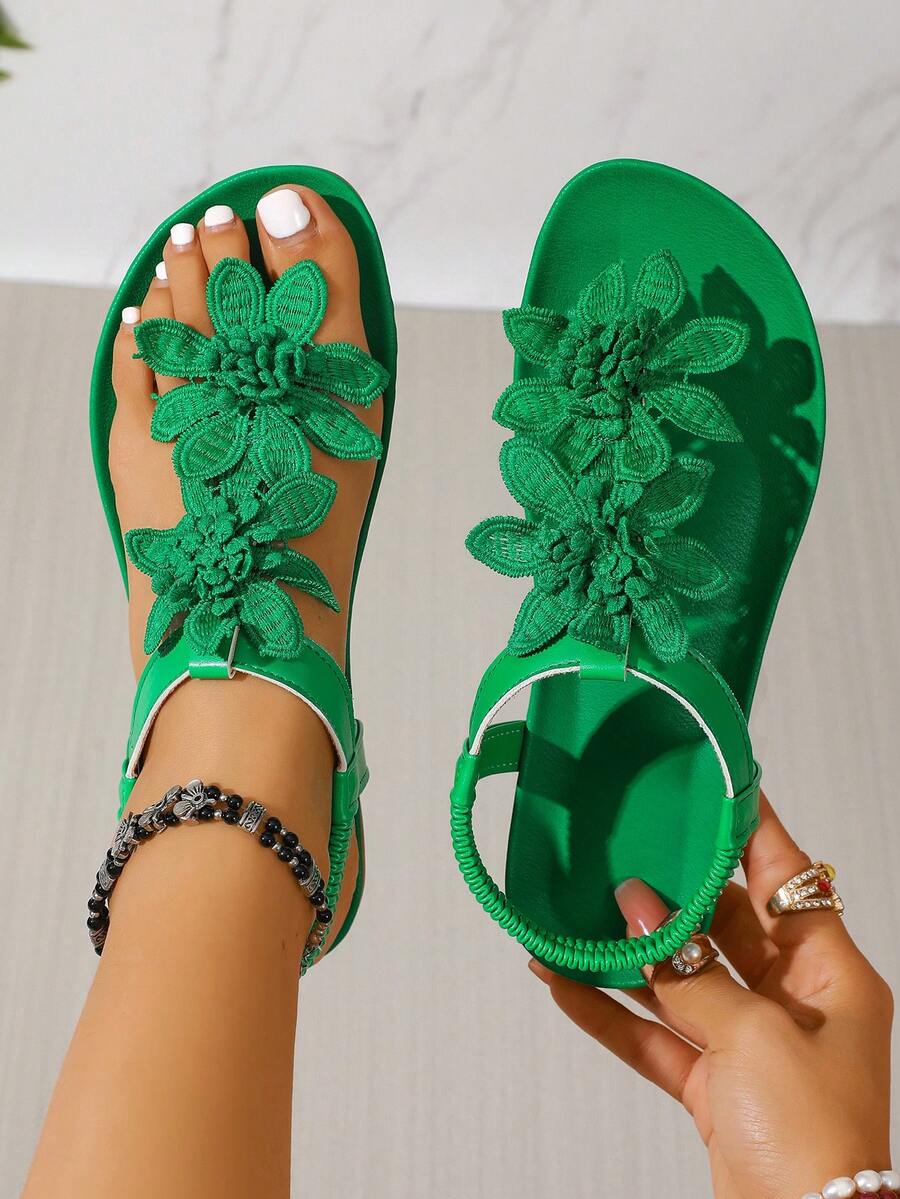Florea | Sandali Ortopedici con Fiori Applicati