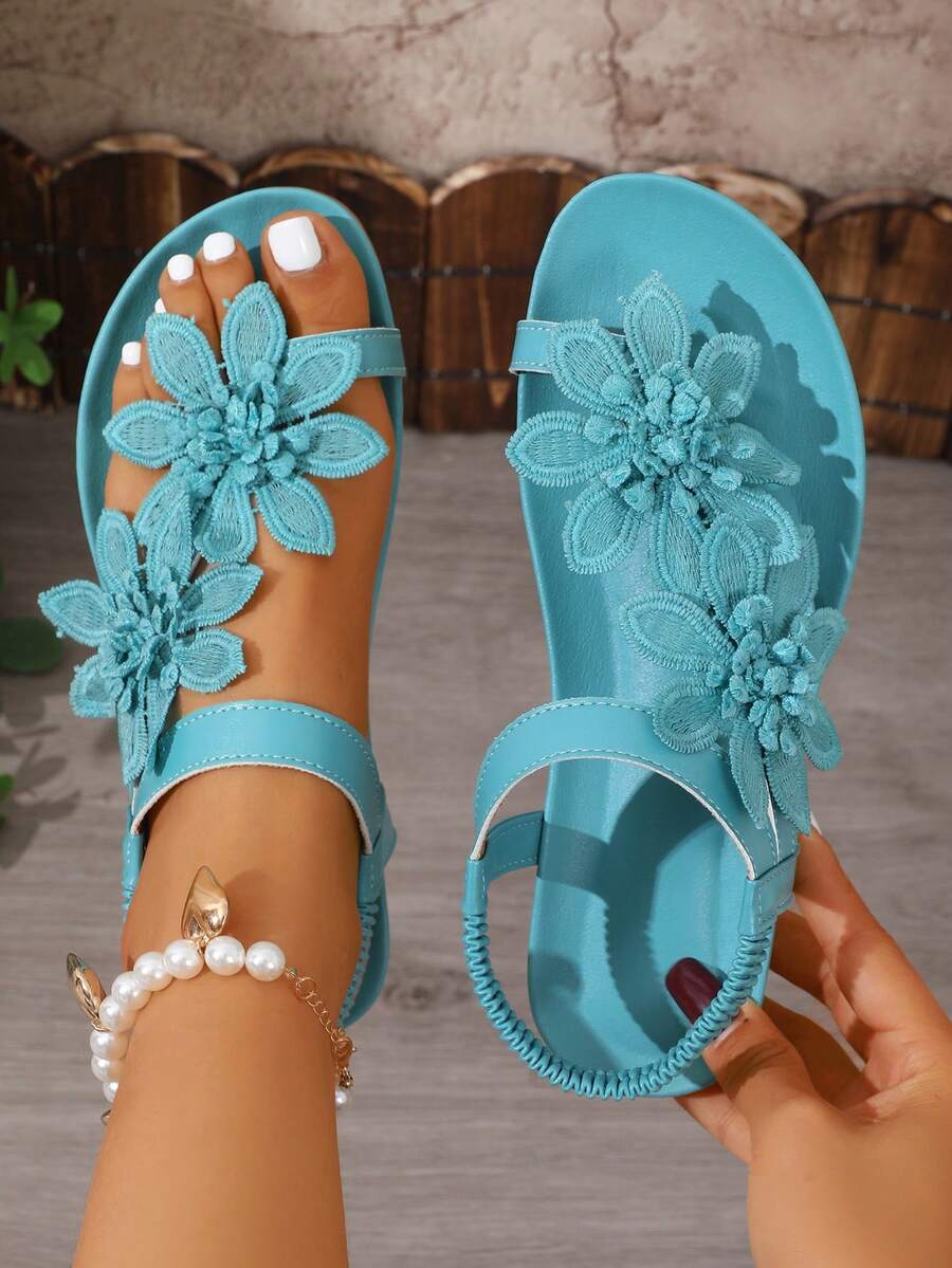 Florea | Sandali Ortopedici con Fiori Applicati