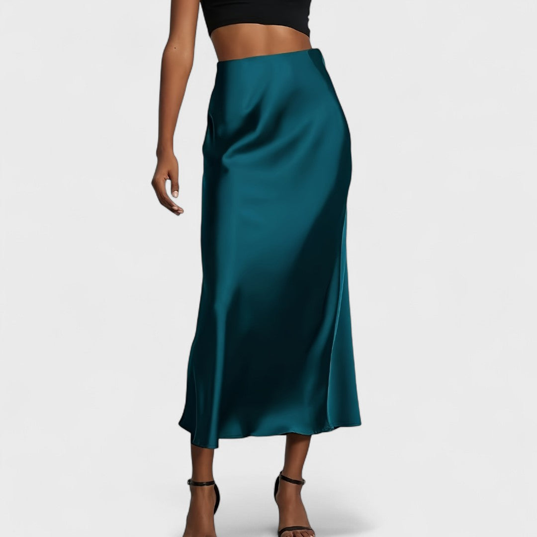 Sasha - Gonna Midi in Raso a Vita Alta da Donna