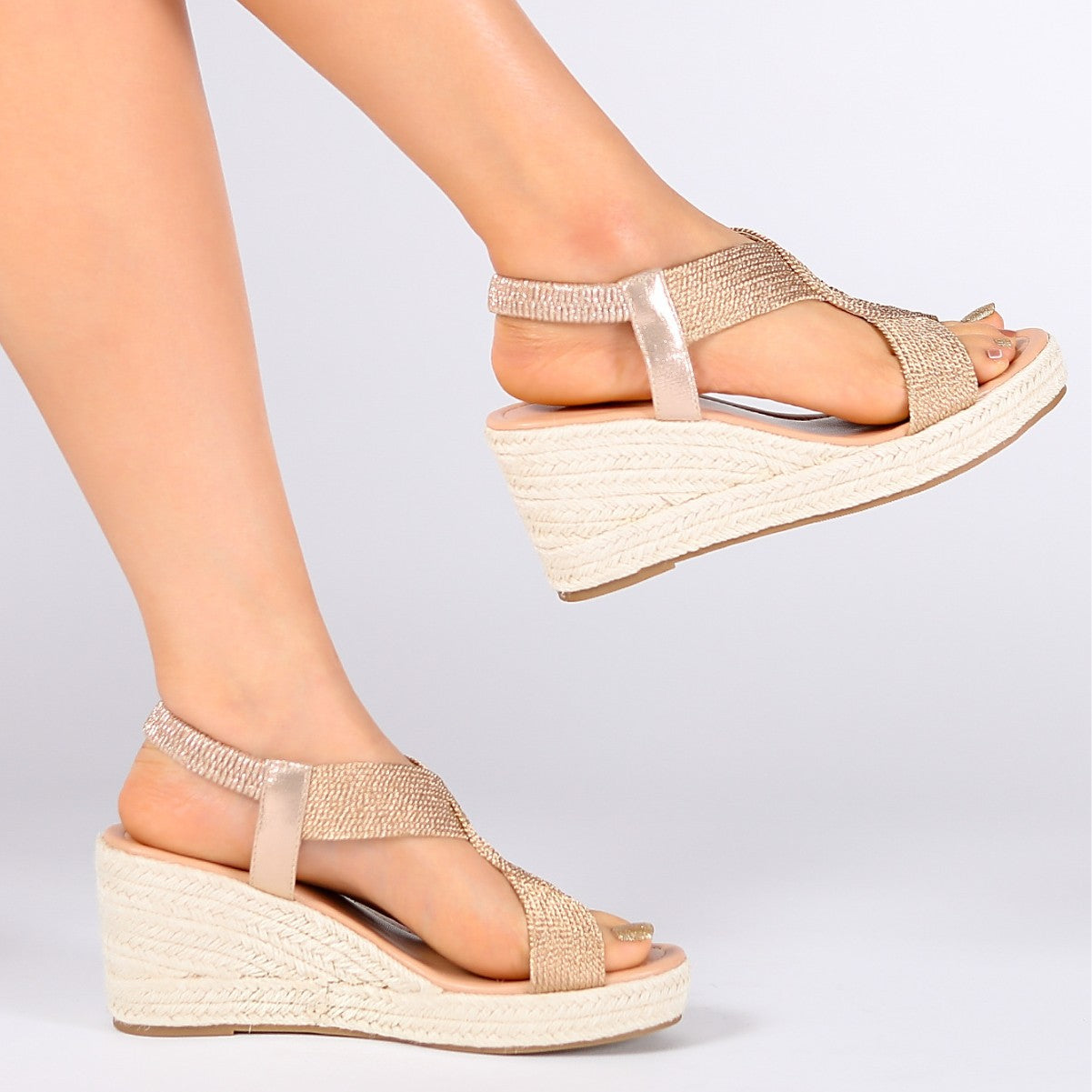 Patrizia | Sandali con Zeppa Intrecciata Artigianale