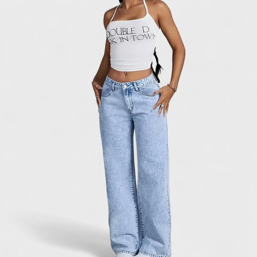 Mara - Jeans dritti larghi a gamba larga da donna