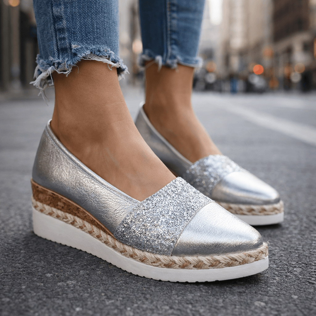 Serena | Sandali Zeppa con Brillantini