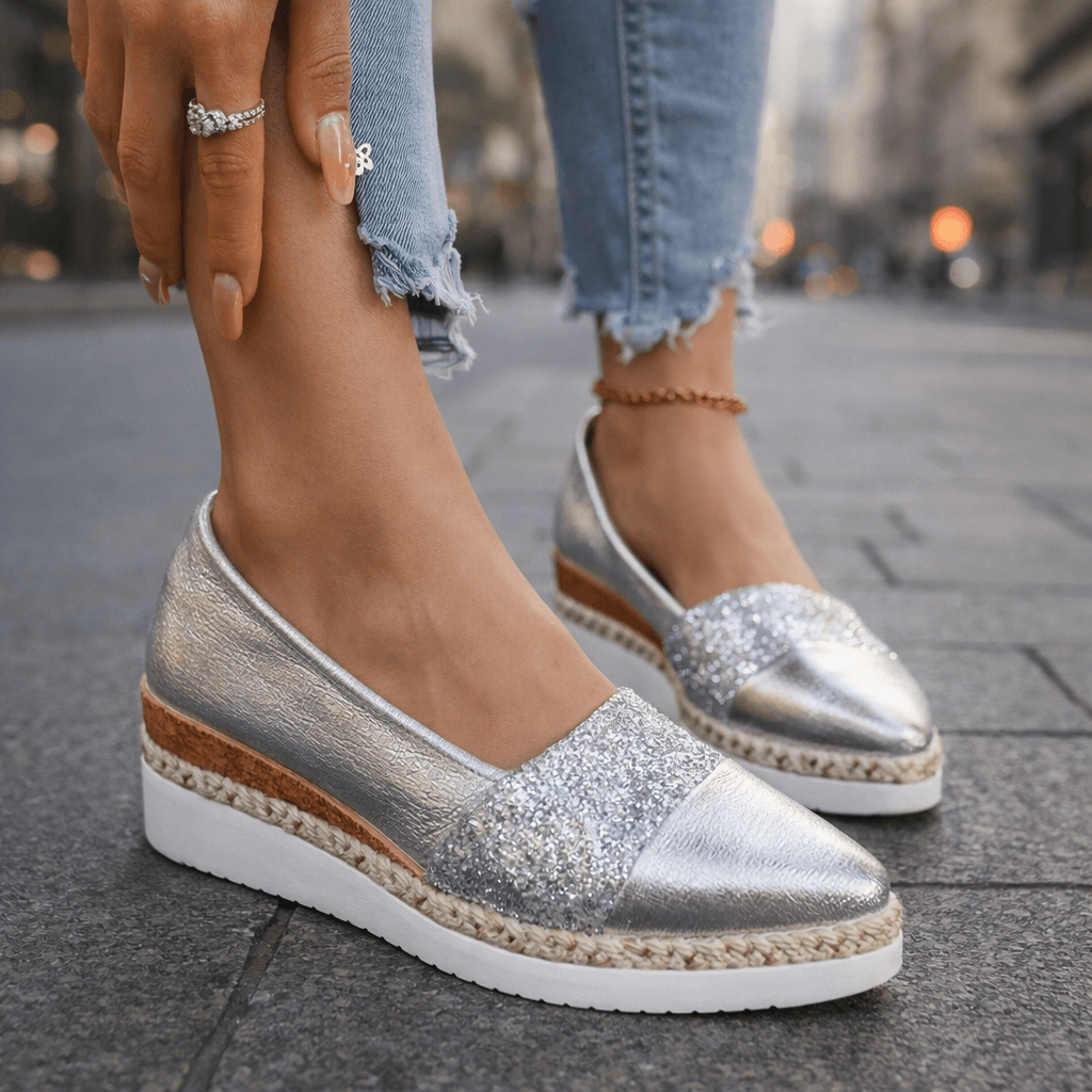 Serena | Sandali Zeppa con Brillantini