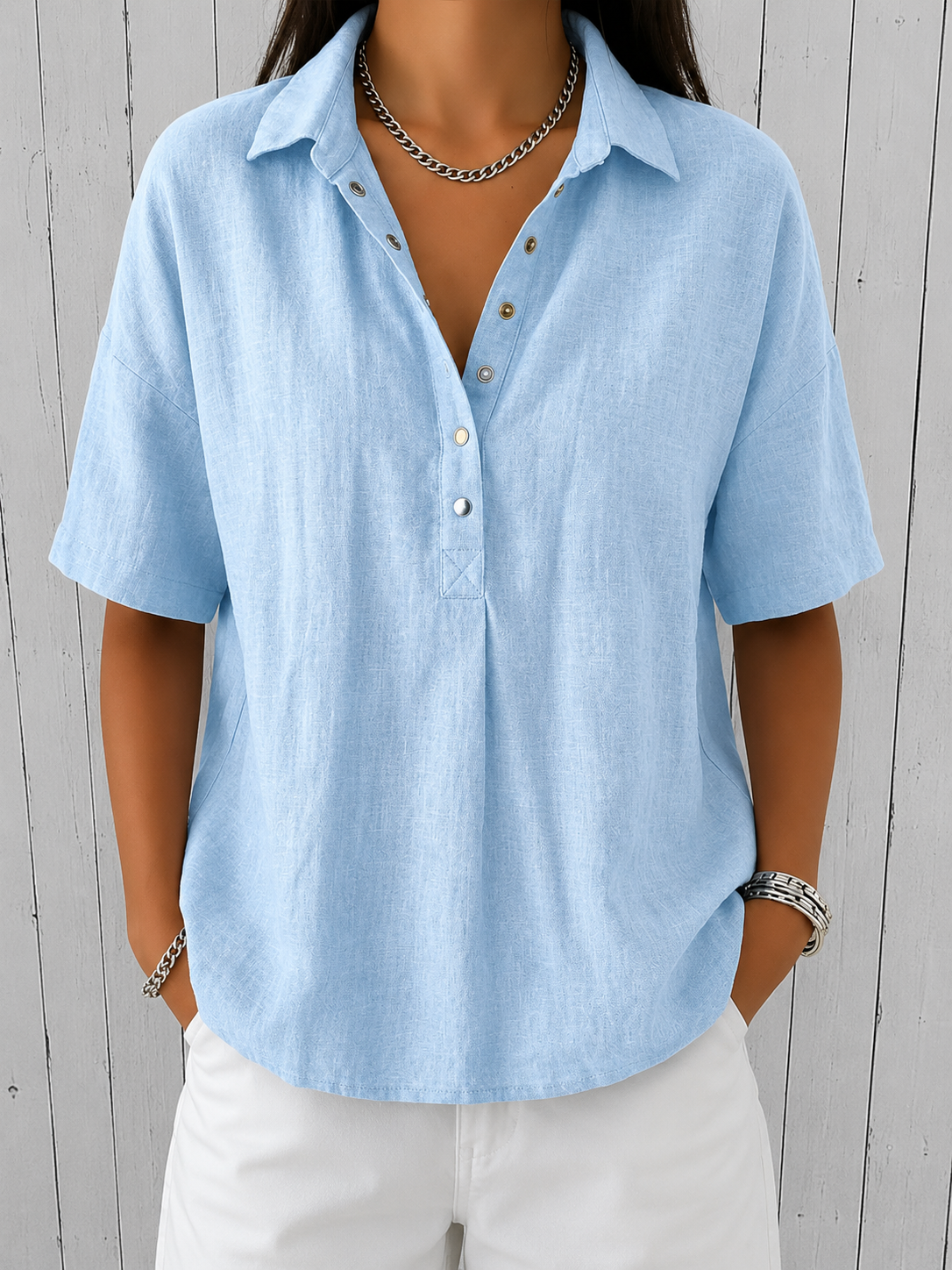 Ava | Blusa con colletto e bottoni