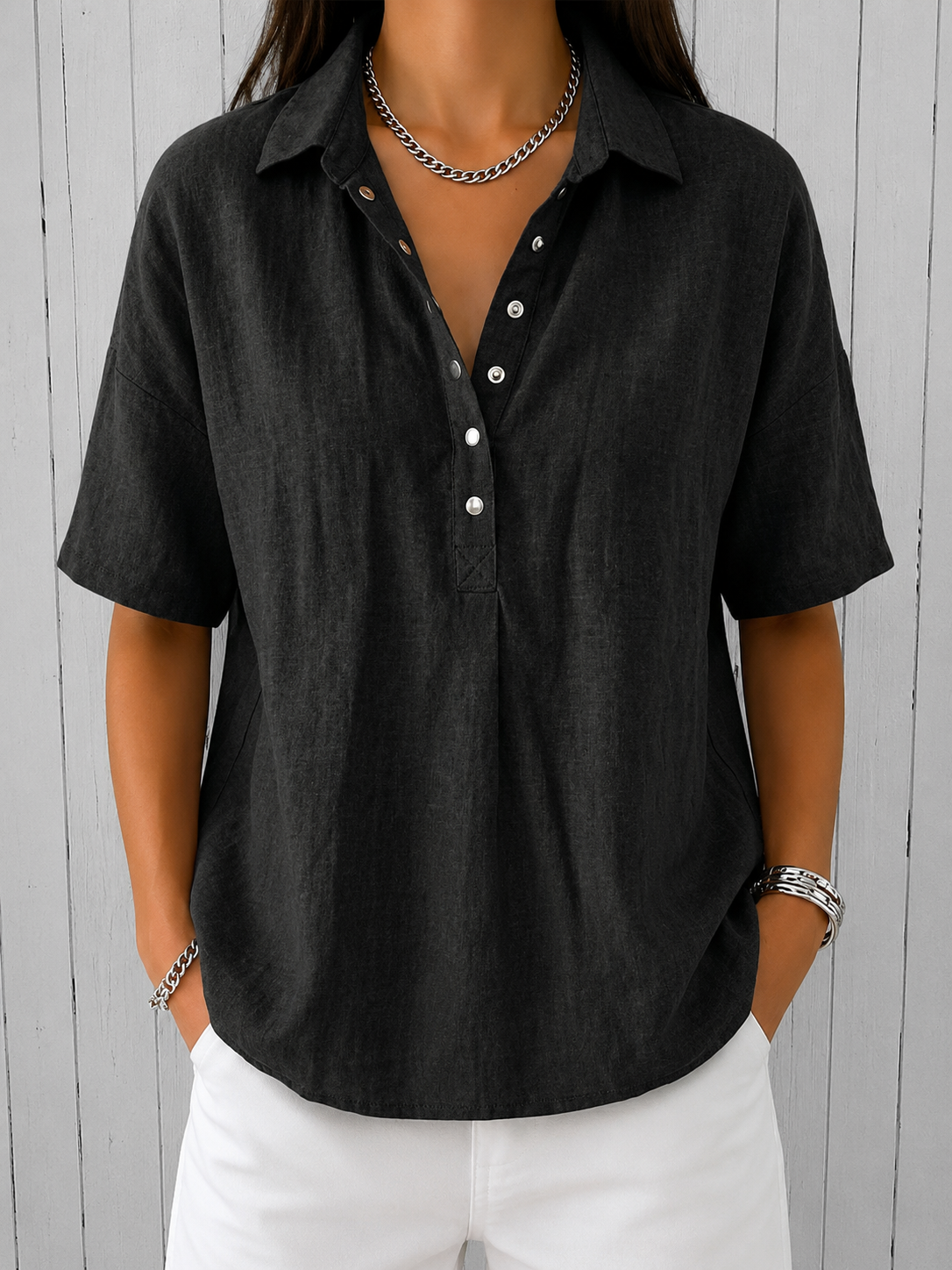 Ava | Blusa con colletto e bottoni