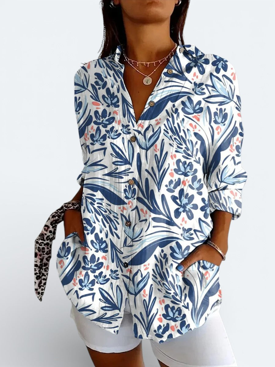 Mariella | Camicia artistica dai colori vivaci con bottoni