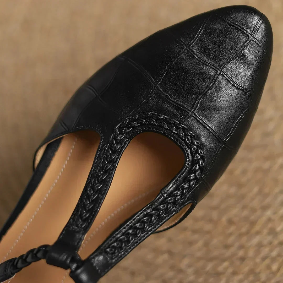 Etta | Sandali in Pelle con Cinghia Intrecciata e Fibbia