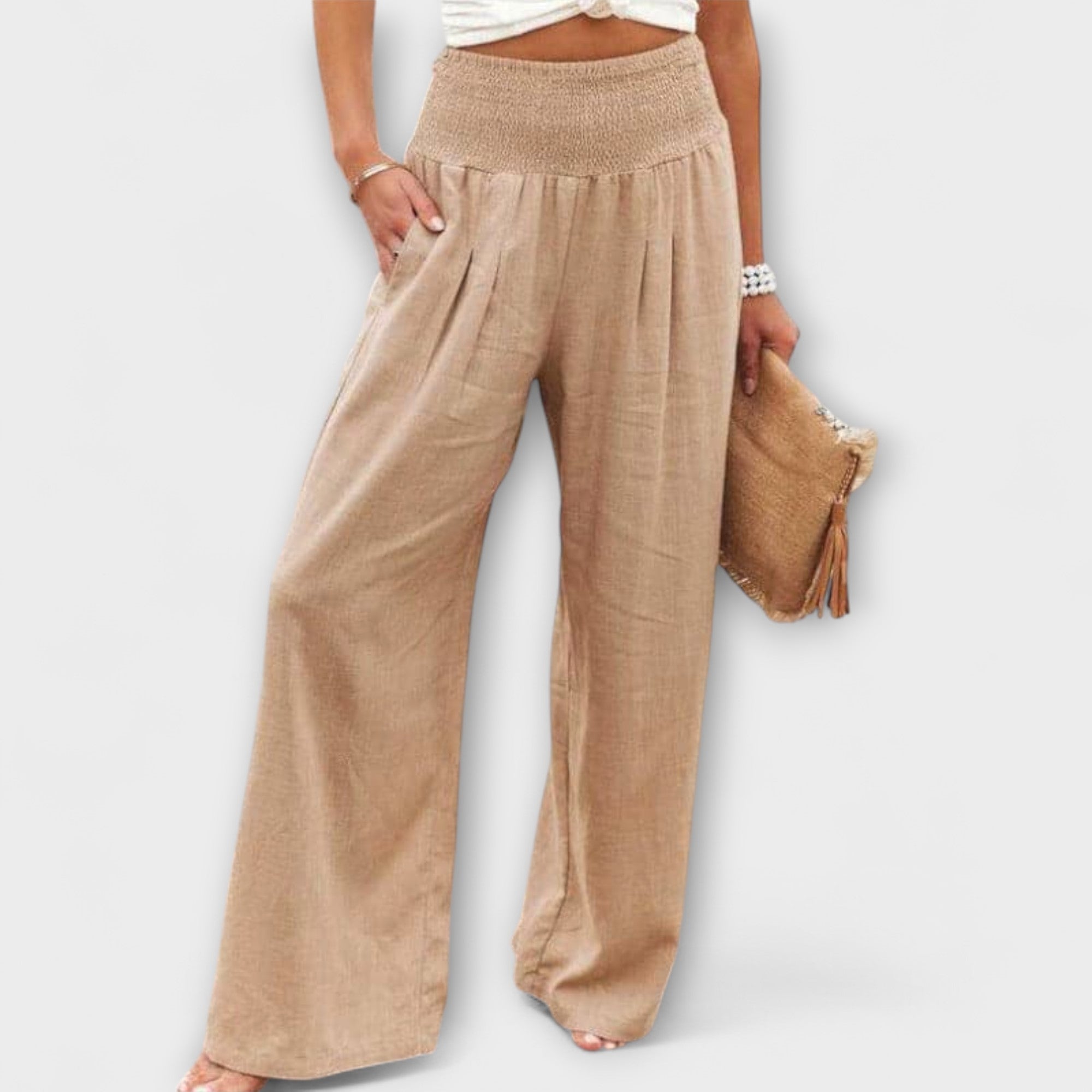 Thearya - Pantaloni Larghi in Lino Casual