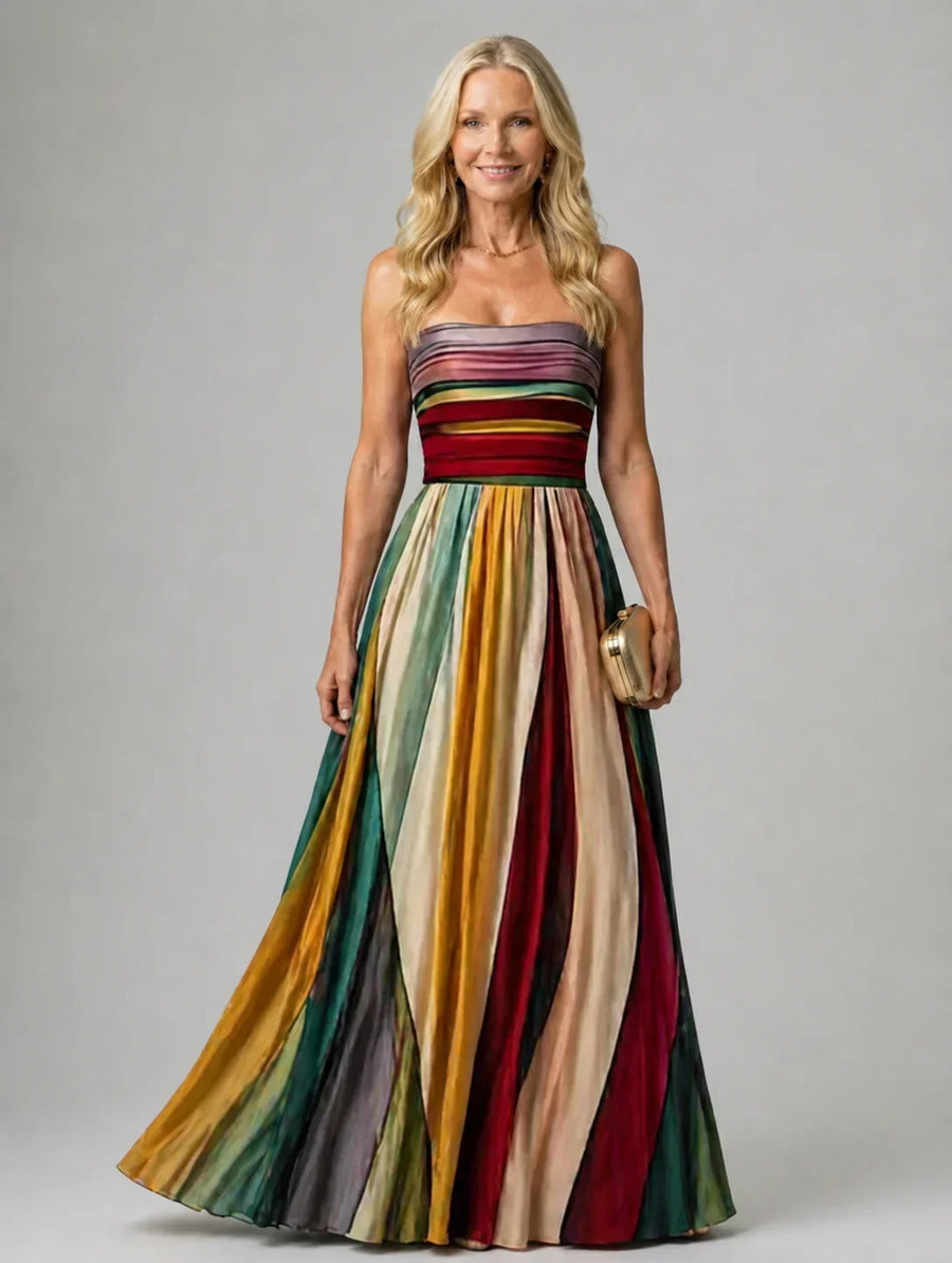 Alessia | Abito Svasato Senza Spalline, Facile ed Elegante