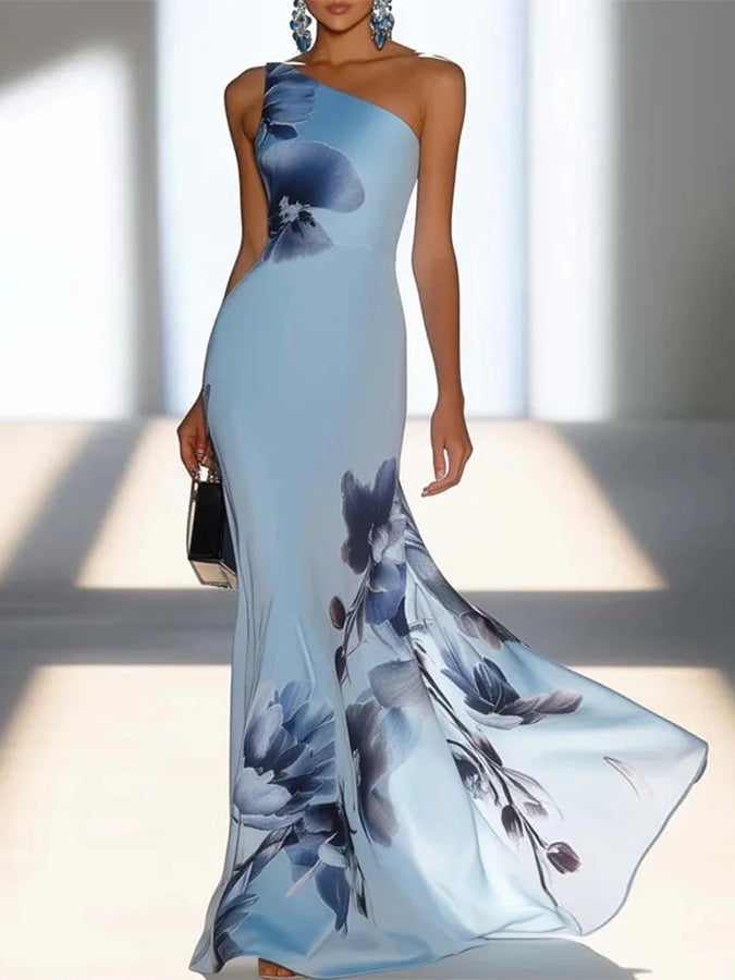 Victoria | Abito Maxi Off-Shoulder in Satin