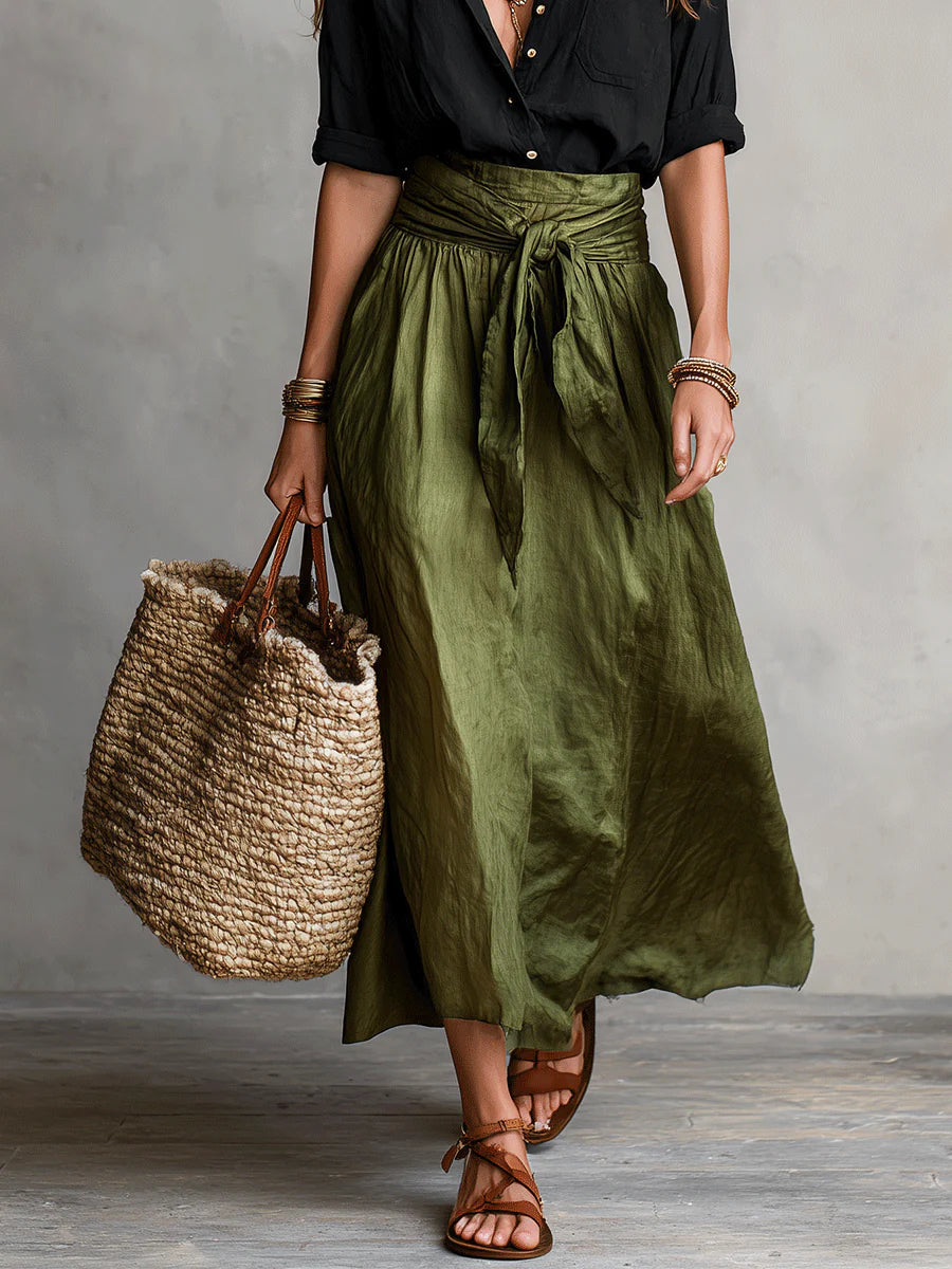Martina | Abito maxi monospalla elegante e fluido