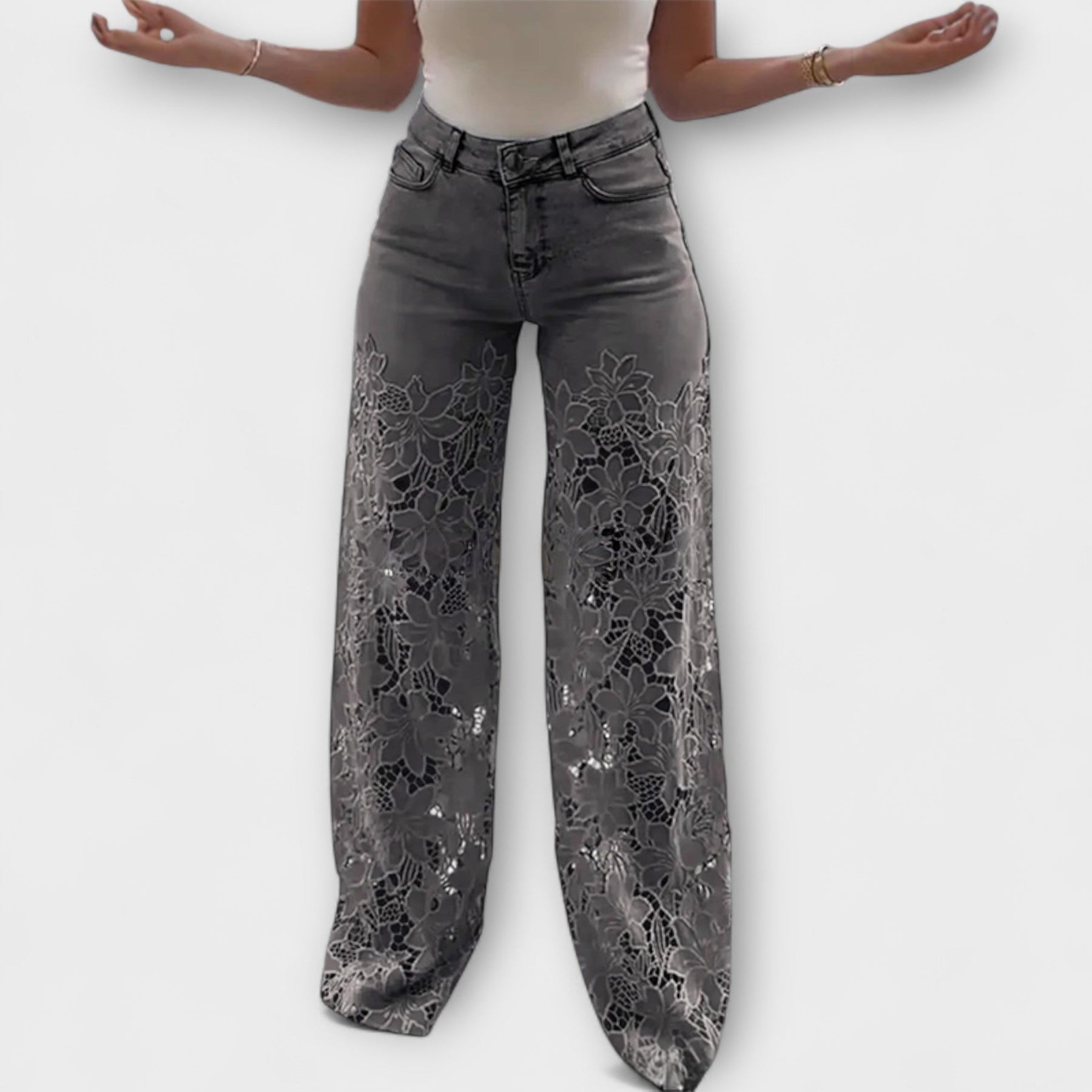 Jeans Trendy in Pizzo Patchwork