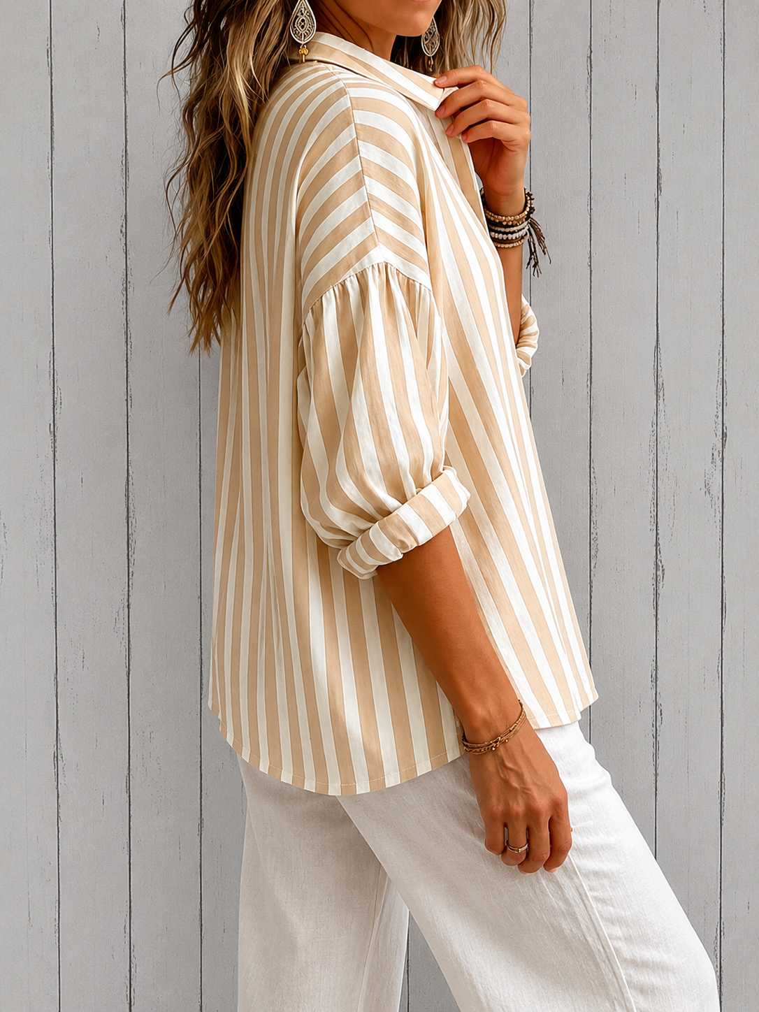 Marisa | Camicia ampia a righe con colletto